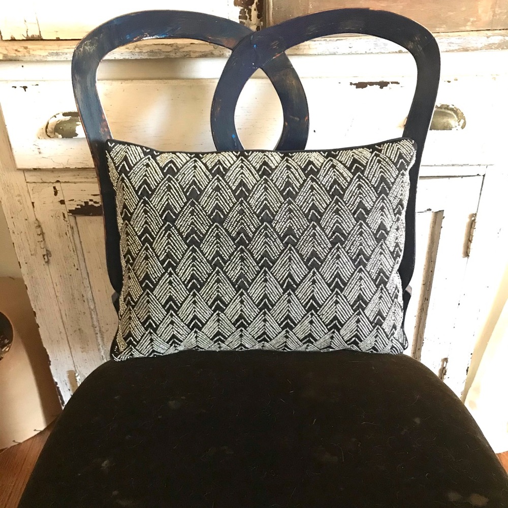 BEADED SILK PILLOW
